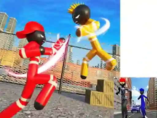 Játék Stickman Police vs Gangsters Street Fight online
