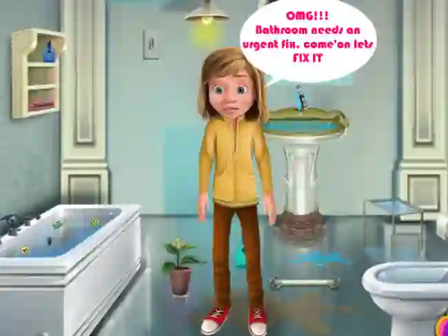 Játék Riley Bathroom Cleaning online