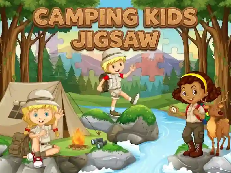 Játék Camping kids jigsaw online