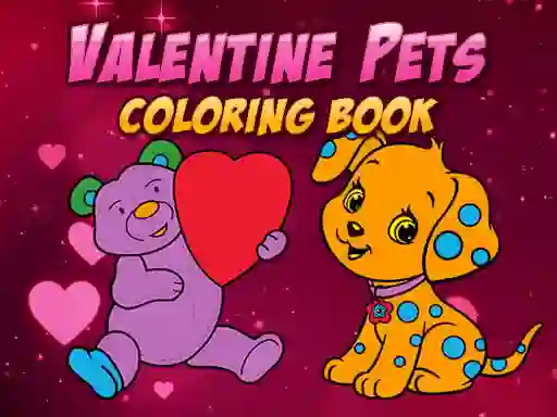 Játék Valentine Pets Coloring Book online