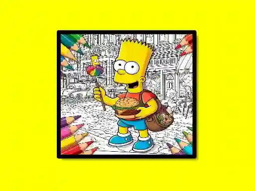 Játék Back To School Simpsons Coloring Book online