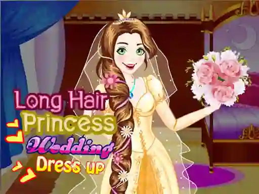 Játék Long Hair Princess Wedding Dress up online