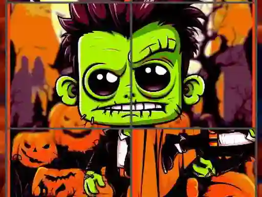 Játék Franky & Vampire Halloween Puzzle online
