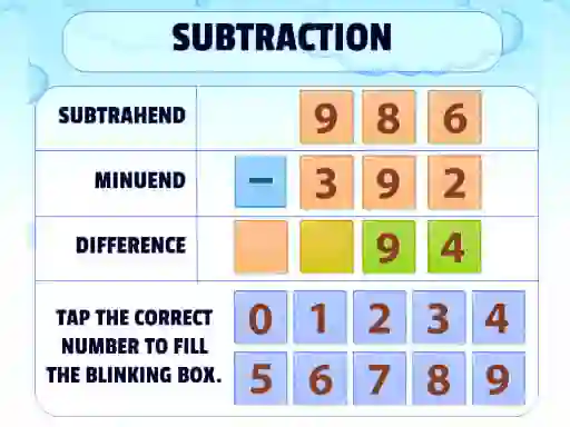 Játék Subtraction Practice online