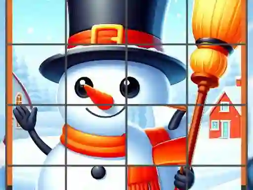 Játék Happy Snowman Puzzle online