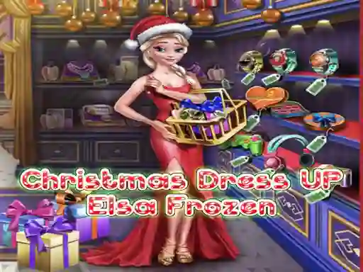 Játék Elsa Frozen Christmas Dress up online