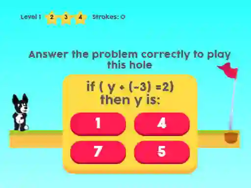 Játék MathPup Golf 4 Algebra online