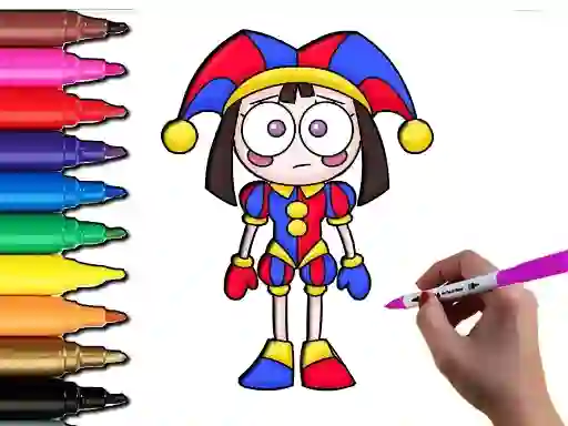 Játék Pomni Coloring Time online