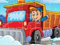 Játék Téli teherautó kirakós játék  online