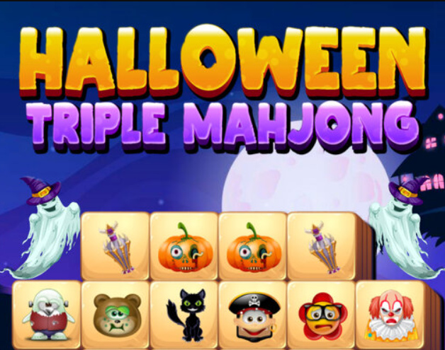 Játék Halloween hármas mahjong online