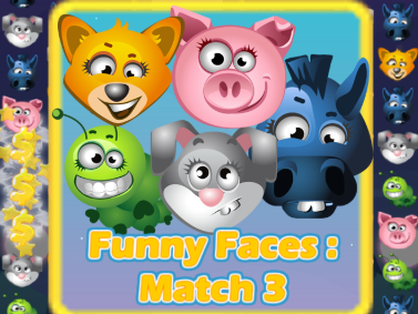 Játék Vicces arcok Match-3 7  online