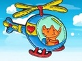 Játék Kifestőkönyv: Macskavezető helikopter  online