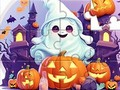 Játék Jigsaw puzzle: Halloween aranyos szellem online