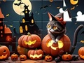 Játék Jigsaw puzzle: Halloween Cat online