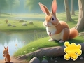 Játék Jigsaw Puzzle: Nyúl és mókusok  online