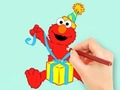 Játék Kifestőkönyv: Elmo Gift  online