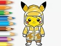 Játék Kifestőkönyv: Esőkabát Pikachu  online