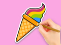 Játék Kifestőkönyv: Rainbow Ice Cream  online