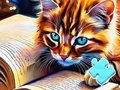Játék Jigsaw Puzzle: Macskaolvasás  online