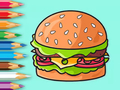 Játék Kifestőkönyv: Finom hamburger  online