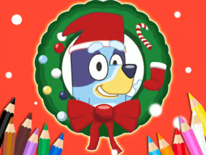 Játék Kifestőkönyv: Bluey Mikulás  online