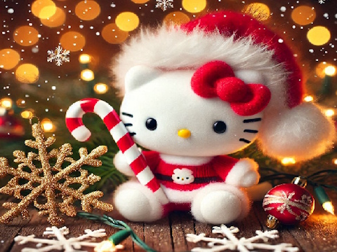 Játék Hello Kitty karácsonyi puzzle  online