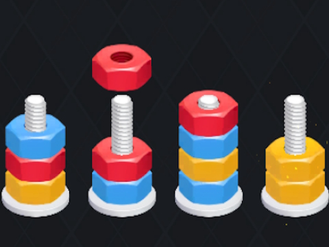Játék Nuts Puzzle: Színes rendezés  online