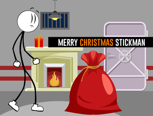 Játék Boldog karácsonyt Stickman  online