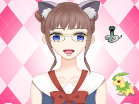 Játék Aranyos anime lány öltöztetős  online