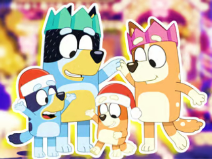 Játék Jigsaw puzzle: Bluey család karácsonyi estje online