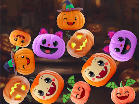 Játék Egyesítse a Connect Pumpkins -t: Halloween! online