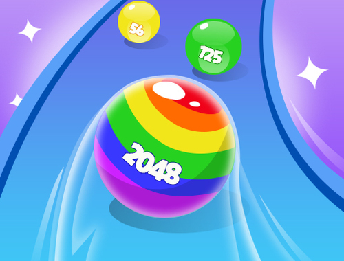 Játék 2048 Futtasson gyönyörű golyókat  online