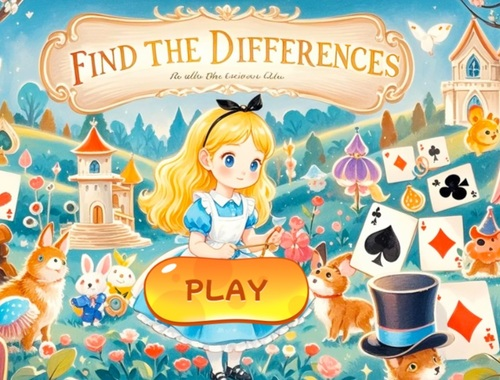 Játék Keresse meg a különbségeket: Alice a Wonderlandben  online