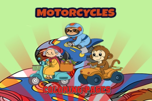 Játék Motorkerékpár színező oldalak  online