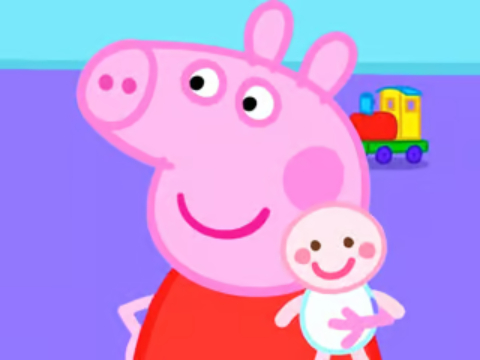 Játék Jigsaw puzzle: peppa sertés új baba  online