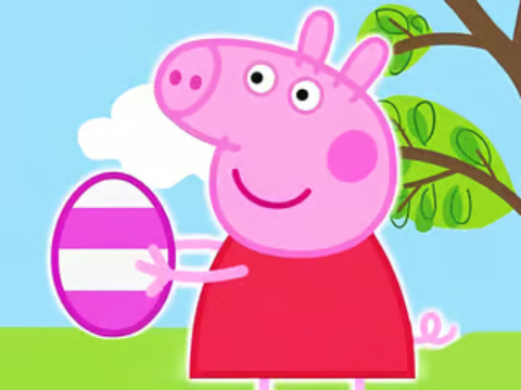 Játék Jigsaw puzzle: Peppa Pig húsvéti tojás  online