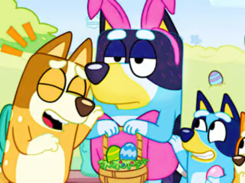 Játék Jigsaw puzzle: Bluey húsvéti öltözködési  online