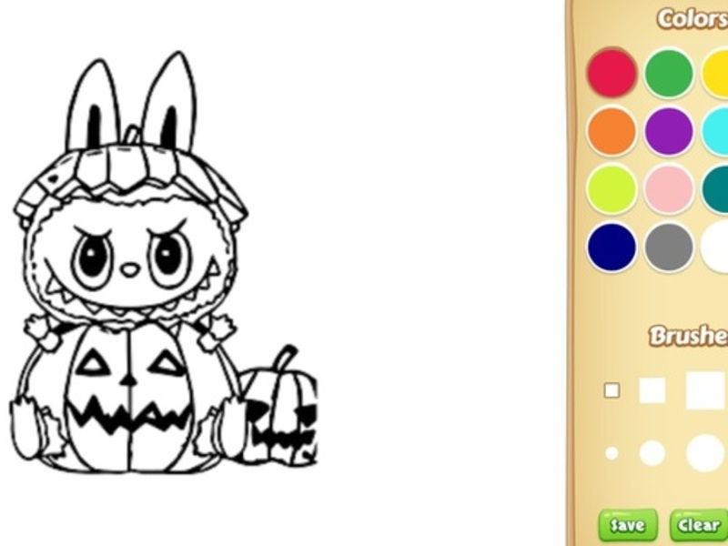 Játék Halloween Labubu színező és rajzjáték online