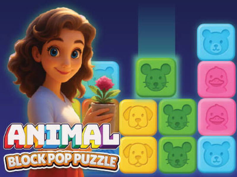 Játék Állati blokk pop puzzle online