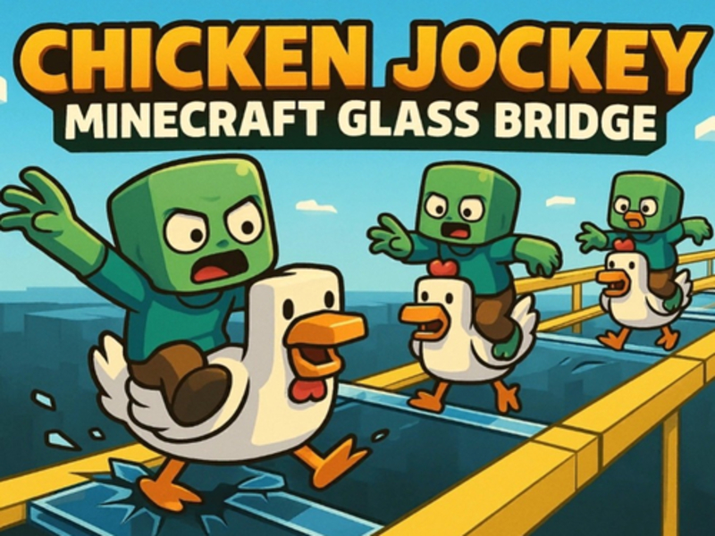 Játék Csirke zsoké: Minecraft Glass Bridge online