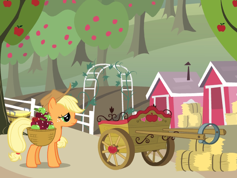 Játék A kis póni Applejack Apple betakarítás online